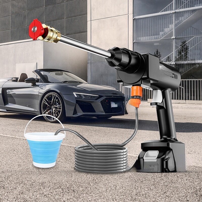 24V High Pressure Cordless Car Washer Wireless Spray Portable Water Gun Cleaning Machine for Irrigation with Lithium Battery