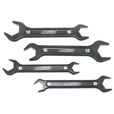 CLOSEOUT -AN Wrench Set 4 Piece 6 AN to 12 AN Aluminum Black - 2565