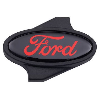 CLOSEOUT -Air Cleaner Nut Ford Oval 1/4-20 in Thread Ford Logo Aluminum Black Paint Each  FRD302-339