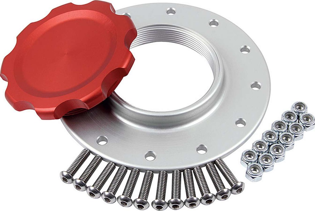 Allstar Performance - Fuel Cell Cap and Bung RCI/JAZ 12-bolt Red - 40133
