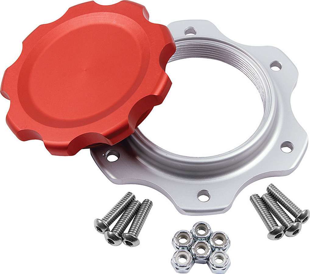 Allstar Performance - Fuel Cell Cap and Bung JAZ 6-Bolt Red - 40134