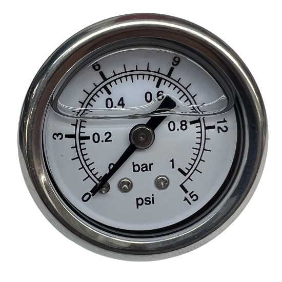 1.5'' Liquid Filled Fuel Pressure Gauge 0-15 psi - FP-1015W