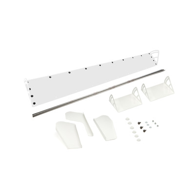 Spoiler 72 x 8 in Adjustable 2-Piece, Plastic White Dirt Late Model Kit  DOM920-WH