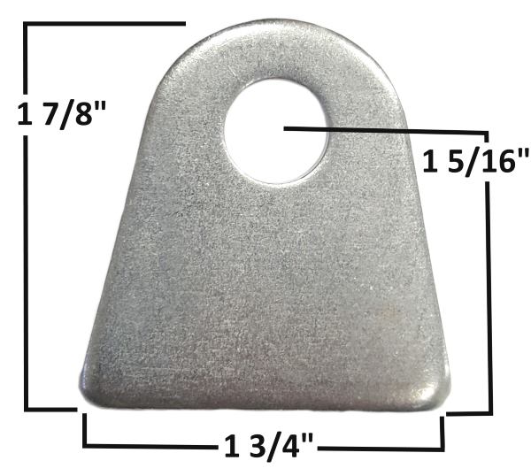 Chassis Tab, 3/16″ Steel, 1/2″ Hole