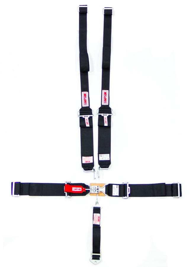 Simpson Race Products  - Harness Set 5pt  L L with A P D Black - 29064BKH