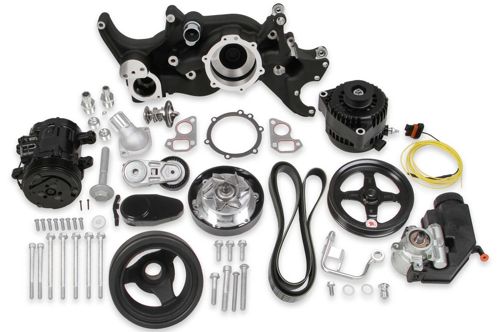Holley - LS Mid Mount Complete Engine Accessory System - 20-185BK