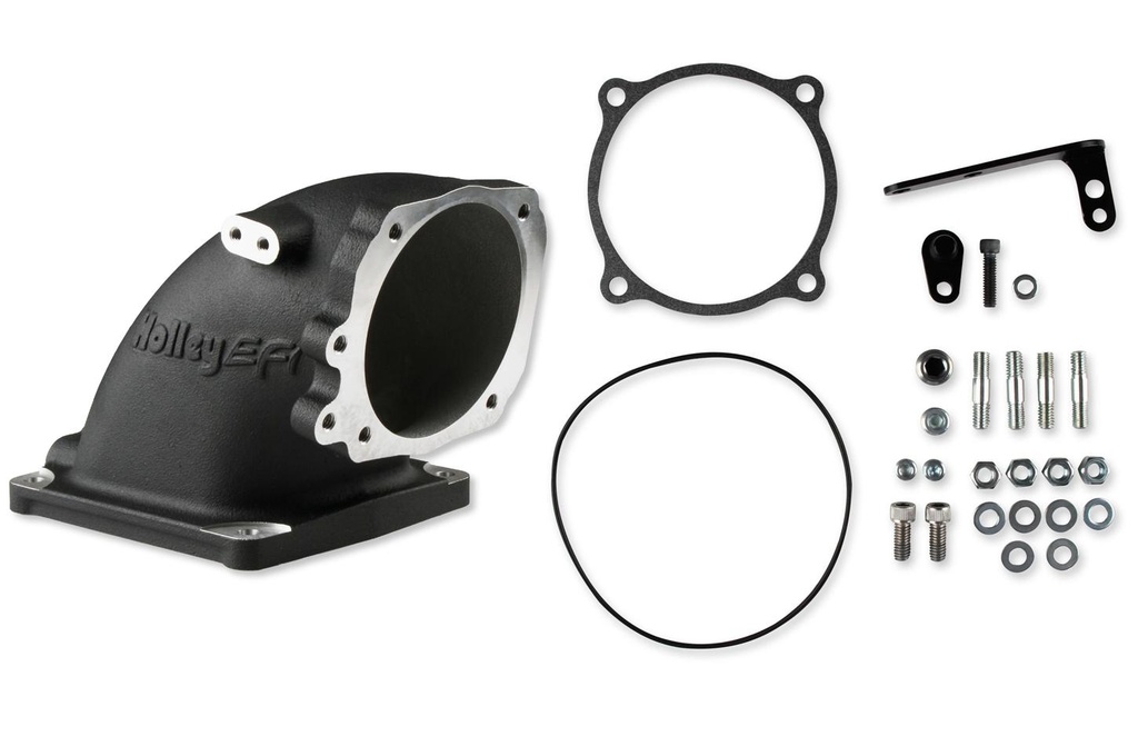 Holley - Intake Elbow Ford 5.0L with 4500 TB Flange Black - 300-249BK