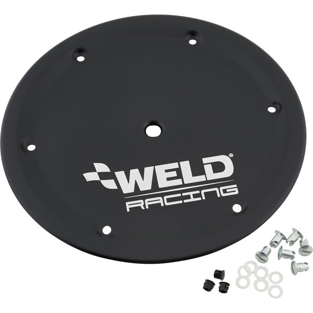 CLOSEOUT -Weld Racing Black Mud Plug Cover, 15 Inch, 6-Bolt - P650B-4514A-6