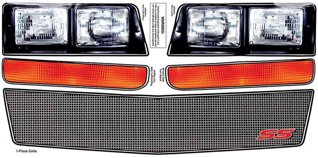 Allstar Performance - M/C SS Nose Decal Kit Mesh Grille 1983-88 - 23038