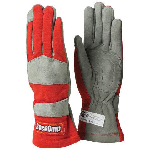 [RQP351015] RaceQuip  - Gloves Single Layer Large Red SFI