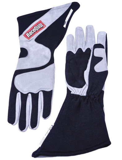 [RQP358603] RaceQuip  - Gloves Outseam Black Gray Medium SFI 5