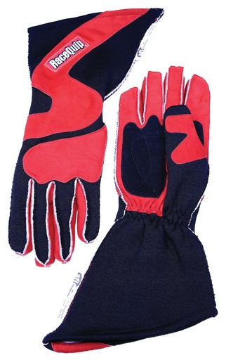 [RQP359103] RaceQuip  - Gloves Outseam Black Red Medium SFI 5