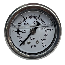 [PFSFP-1015W] 1.5'' Liquid Filled Fuel Pressure Gauge 0-15 psi