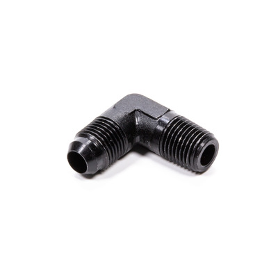 [FRG482206-BL] CLOSEOUT -Fitting Adapter 90 Degree 6 AN Male to 1/4 in NPT Male Aluminum Black