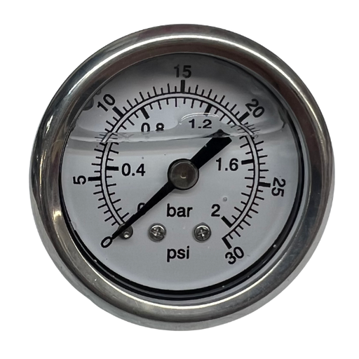 [PFSFP-1030W] - 1.5'' Liquid Filled Fuel Pressure Gauge 0-30 psi