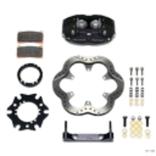 [WIL140-11206] Dynalite Rear 4 Piston Caliper 10.5" Drilled Scalloped Stainless Kit