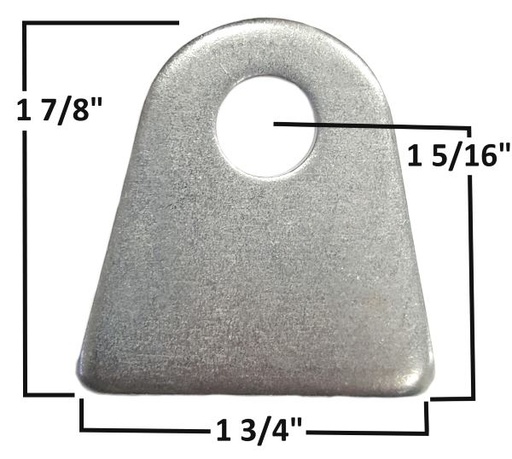 [AAMAA-026-B] Chassis Tab, 1/8″ Steel, 1/2″ Hole