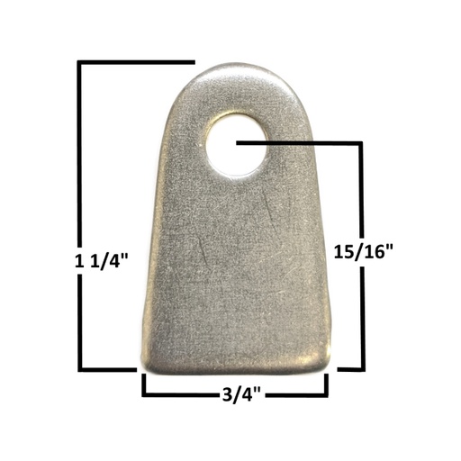 [AAMAA-127-A] Bumper Tab, 1/8″ Steel, 1/4″ Hole