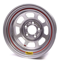 15X8 IMCA Wheel D-Hole Silver 5x5 - 58D52IS