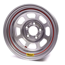 15X8 IMCA Wheel D-Hole Silver 5x5 - 58D53IS
