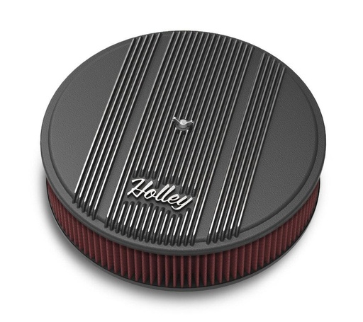 [HLY120-153] Holley - 14x3 Die Cast Finned Alm Air Cleaner  Black - 120-153