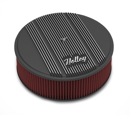[HLY120-157] Holley - 14x4 Die Cast Finned Alm Air Cleaner  Black - 120-157