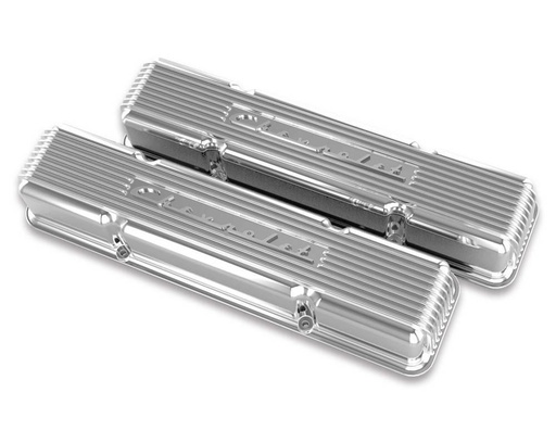 [HLY241-107] Holley - SBC Valve Covers Finned Vintage Series Polished - 241-107
