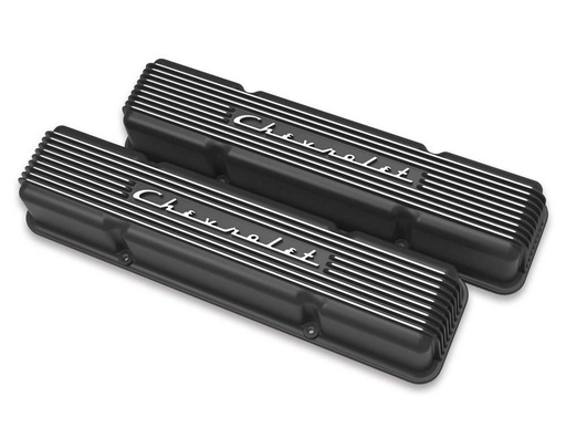 [HLY241-108] Holley - SBC Valve Covers Finned Vintage Series Black - 241-108