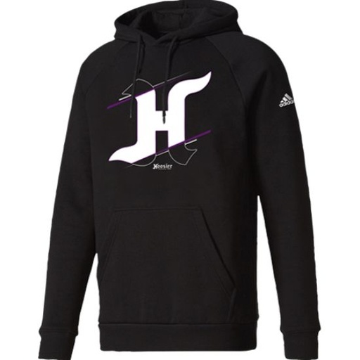 [HTA2476B02] CLOSEOUT -Hoosier Black Adidas Hoodie Small - 2476B02