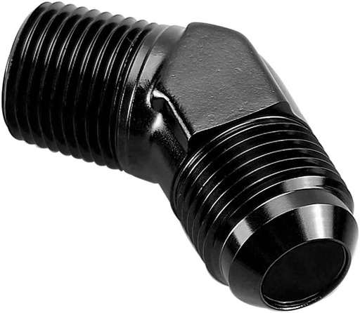 [PRF2022BLK] -6 to 1/4" 45 Degree Male Elbow Black - 2022BLK