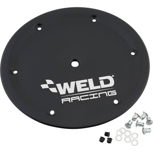 [WELP650B-4514A-6] Weld Racing Black Mud Plug Cover, 15 Inch, 6-Bolt - P650B-4514A-6